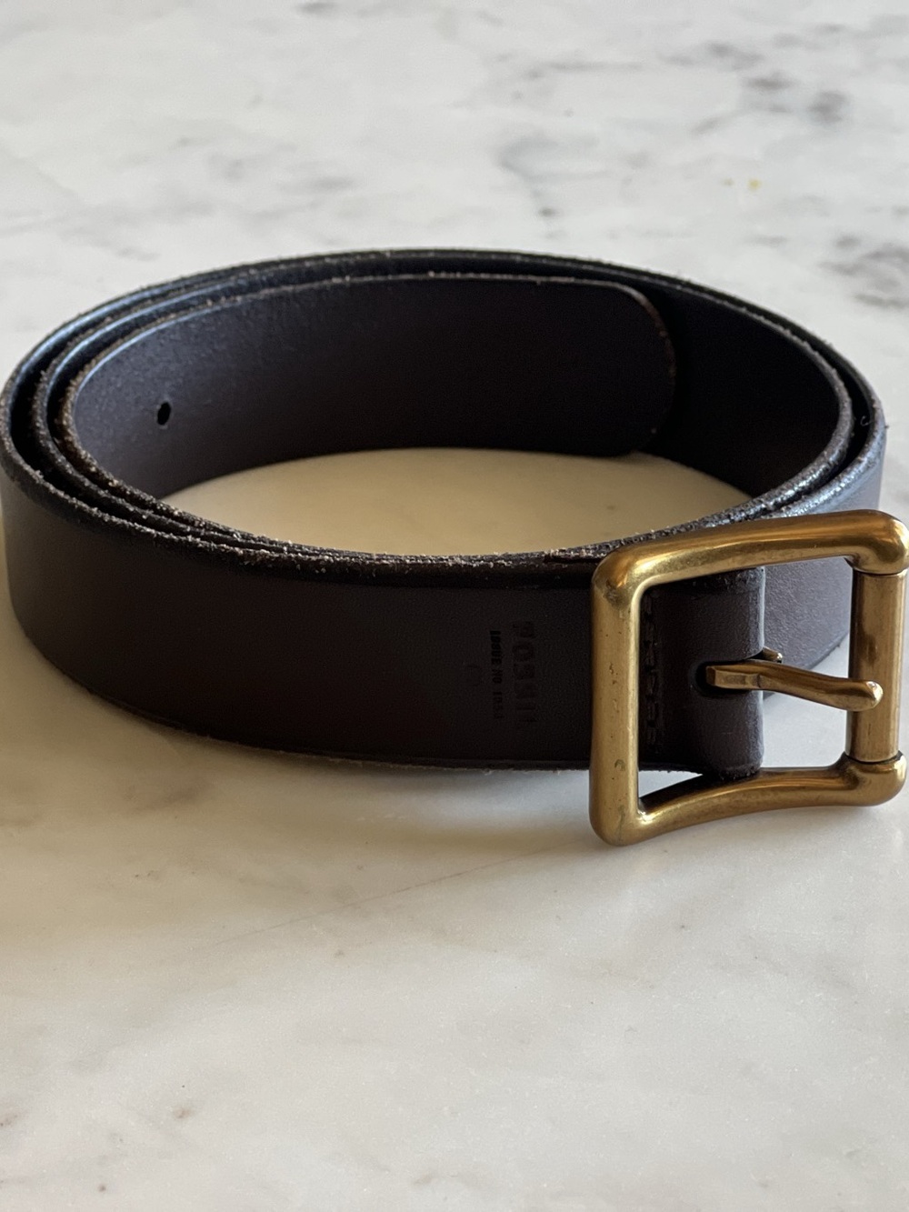 Fossil Womens Leather Belt Espresso Brown Leather Belt Size Medium Like New